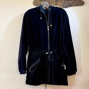 Current Seen reversible jacket Womens Small hooded velour corduroy outerwear